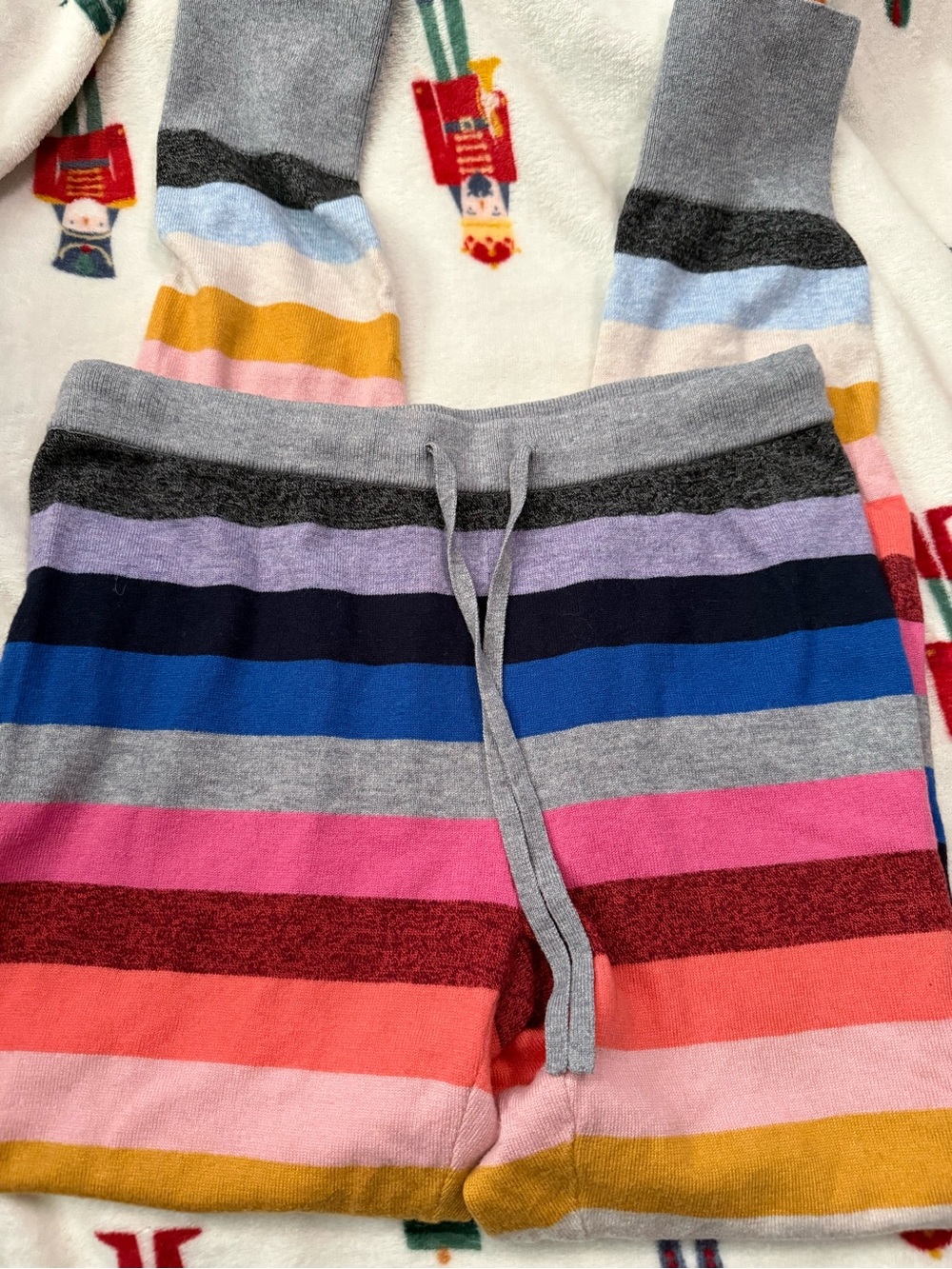 GAP body Multicolor Striped Knit Pajama Shorts - Gray, Blue, Pink, Yellow, Coral